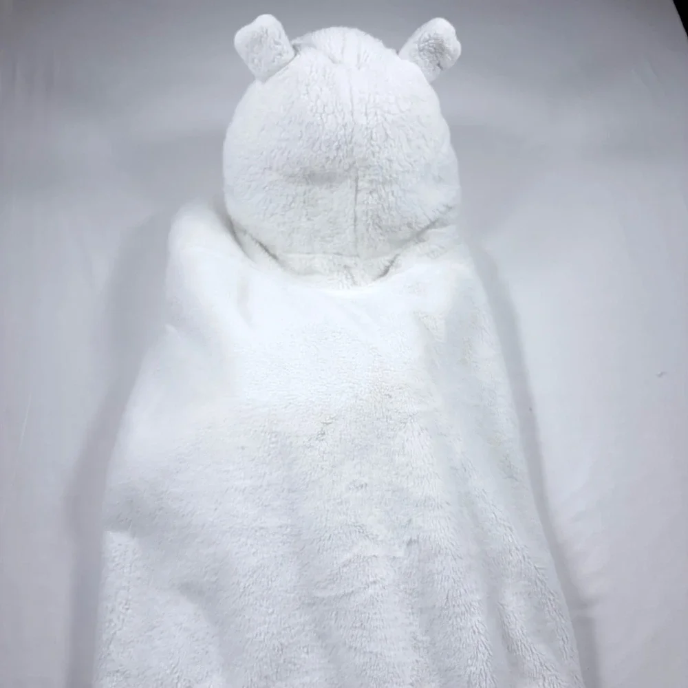 Pillowfort Polar Bear Hooded Wearable Blanket White Faux Fur Paw Pockets Kids